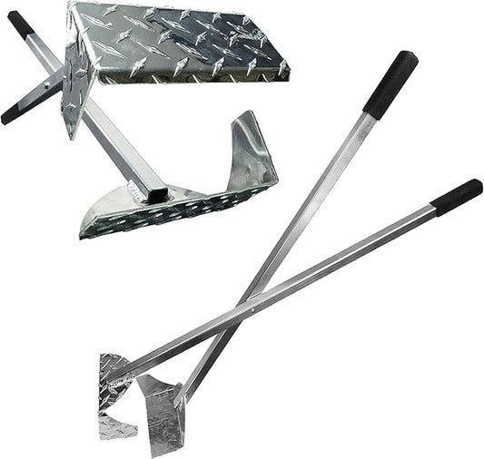 ActiveDogs Pooper Scooper for Large Dogs – Heavy-Duty Dog Pooper Scooper for Yard – Flat-Style Welded Aluminum Dog Poop Rake and Scoop with Solid Bolt System – Made in the USA