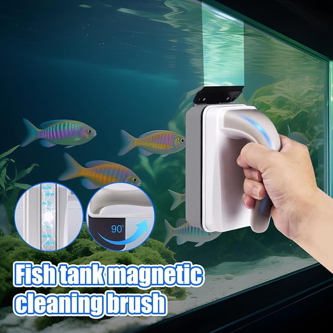 Fish Tank Magnetic Glass Cleaner Double-Sided Fish Tank Magnet Scraper for | Cleaning Brush Floating Scrubbing Tools for School Office Home Apartment
