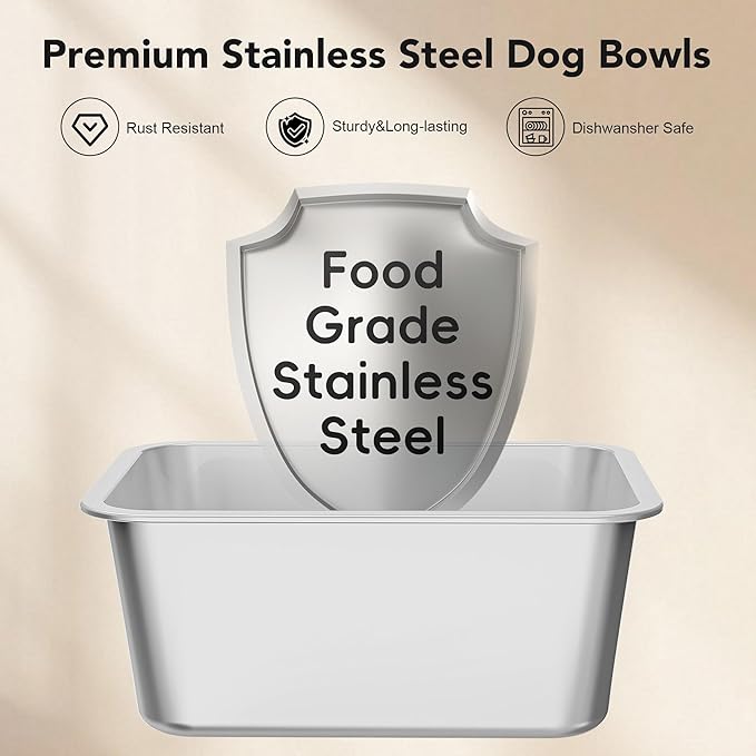 Decflow 10L Stainless Steel Dog Water Bowl, No Spill Anti-Splash Dog Bowls with XXL Silicone Mat, Spill-Proof Slow Feeder for Messy Drinkers, Heavy Duty Pet Bowls for Indoor/Outdoor Use Green