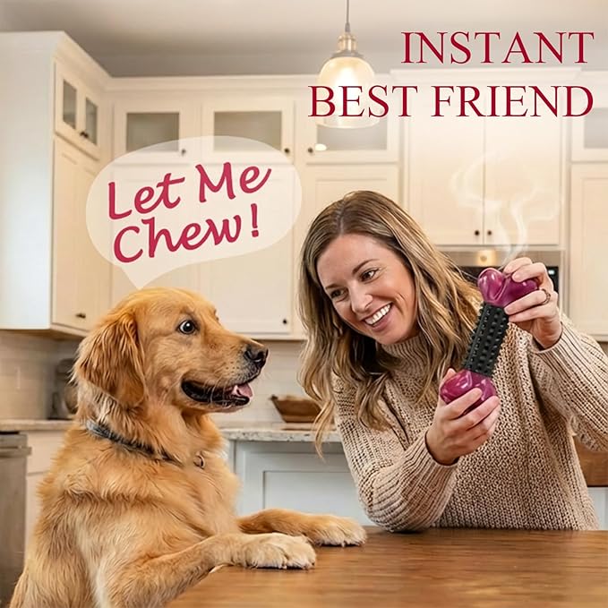 Apasiri Tough Dog Toys for Aggressive Chewers: Bacon Flavored Long Lasting Dog Bones for Large Dogs, Heavy Duty Nylon & Rubber Dog Chew Toys to Keep Them Busy, Medium & Large Breed (20-80 lbs), Black