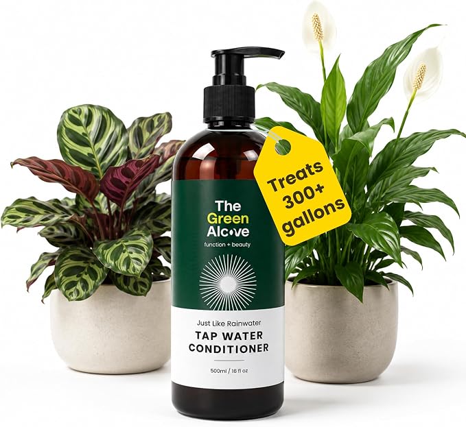 Tap Water Conditioner for Plants by The Green Alcove | Distilled Water Alternative for Senisitive Houseplants | Treats 310 gallons, Remove Chlorine, Chloramines & Heavy Metals, Buffers pH (16 fl oz)