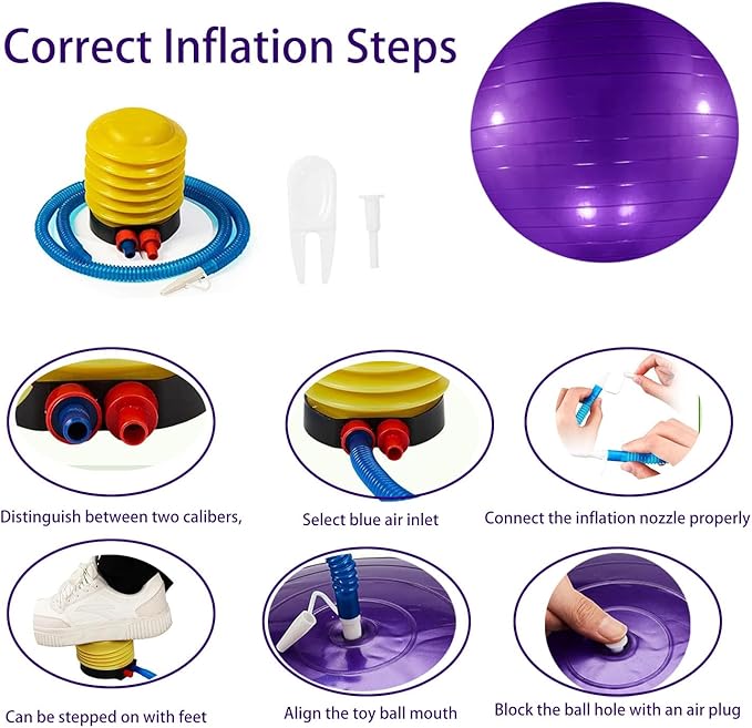3 Pieces Pet Goat Ball Lamb Toy Horse Ball Dog Training Exercise Ball Toy with Inflator Pump for Pet Dogs Goats Horses to Play in Outdoor Entertainment (Red, Blue, Purple)