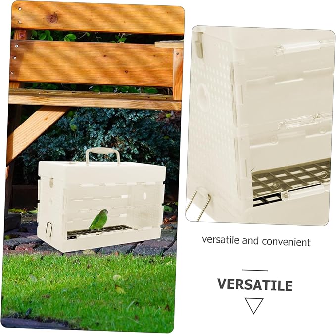 HANABASS Small Bird Carrier Cage with Handle 11.41 X 7.48 X 5.51 Inch Lightweight Portable Parrot Travel Cage Ventilated for Outdoor and Home Use