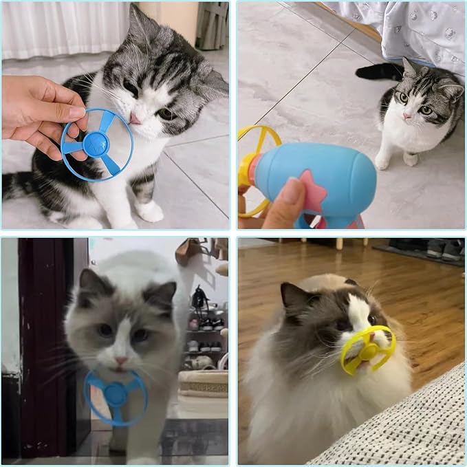 22PCS Cat Fetch Toys, Interactive Flying Cat Toy with Flying Propellers, Cat Kitten Tracks Toy for Training Hunting Chasing
