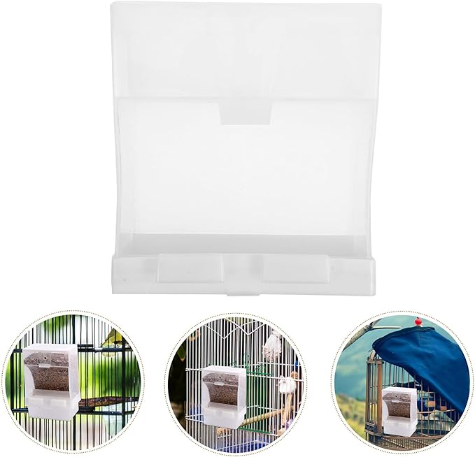VOSAREA Automatic Bird Feeder 450 Gram No Mess Food Container Splash-Proof Parrot Cage Feeding Station for Pigeons and Small Birds