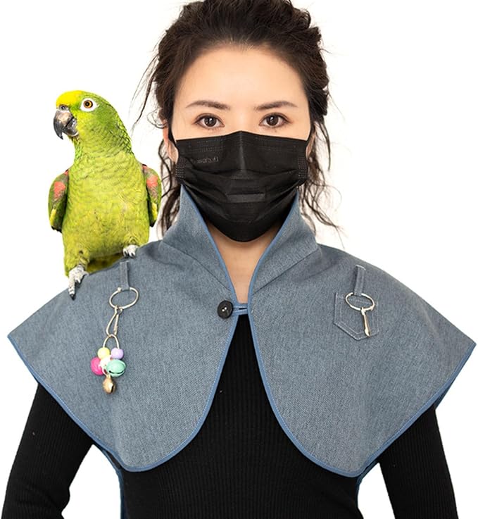 Parrot Anti-Scratch Bird Poop Shoulder Protector Birds Anklet Toys, Multi-Functional Bird Diaper Poop Cover Pad Flight Suits Pee Pads Diaper Poop Shawl for Medium Cockatiel Parakeet Macaw