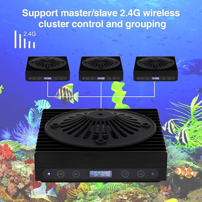Aquarium Light-60 Watts Reef Light High Penetration Wide Coverage Sunrise Sunset Moonlight Saltwater Lights for Coral with Master Slave Group Control & Timer & Screen | High Penetration Wide Coverage,Sunrise Sunset Moonlight,Master Slave Group Control,...