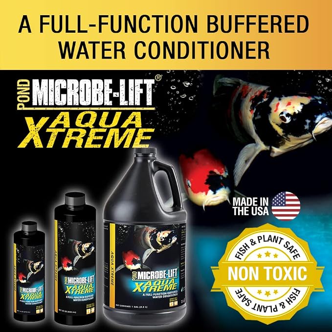MICROBE-LIFT XTP32 Xtreme Water Conditioner Treatment for Ponds and Outdoor Water Gardens, Safe for Live Koi Fish, Plant Life, and Décor, 32 Ounces