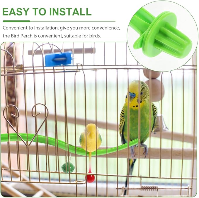 POPETPOP Swing Bird Model Bird Perch Toy Plastic Cage Stand Simulation Fake cage Toy Parakeets Perch Funny Teasing for Cockatiels Cockatoo Macaw