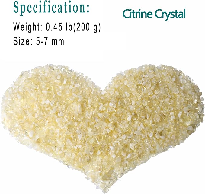Natural Citrine Crystal Quartz Rocks Chips Vase Filler Rocks for Succulent Plant Small Fish Tank Aquarium Gravel Decorative Pebbles Stones(200 gram)