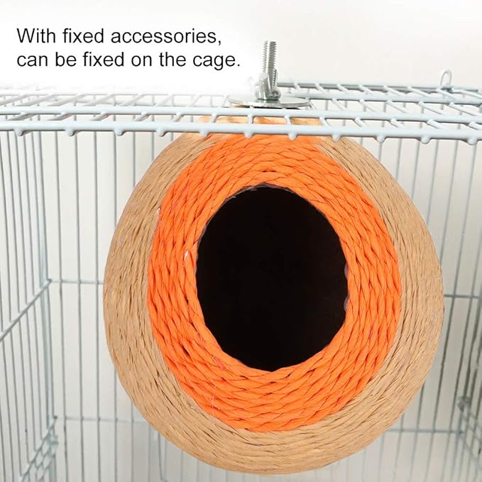 Hand Made Woven Bird Nests,Dove Nesting Box,Morning Dove Nesting Box,Coconut Shell Hatching Nesting Cage Cave for Parrots Hamster