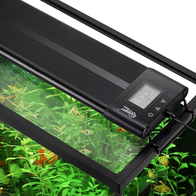 hygger Auto On Off LED Aquarium Light 18-24 Inches Dimmable 7 Colors Full Spectrum Fish Tank Light Fixture for Freshwater Planted Tank Build in Timer Daylight Moonlight & DIY Modes