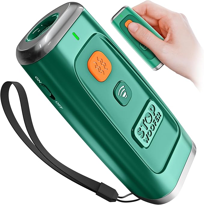 STOPWOOFER Ultrasonic Dog Bark Deterrent, No Shock Humane Bark Control Device, Stops Barking Fast, Indoor & Outdoor Dog Trainer, Safe for Medium Dogs