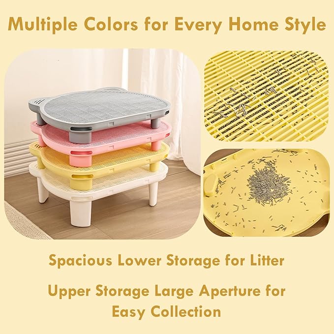 SpaceTime Cat Litter Mat Litter Trapping Mat,20.08"x15.94"x3.54"Large Dual-Layer Cat Litter Box Mat for Kitty,Floor Protection,Waterproof Urineproof(Grey)