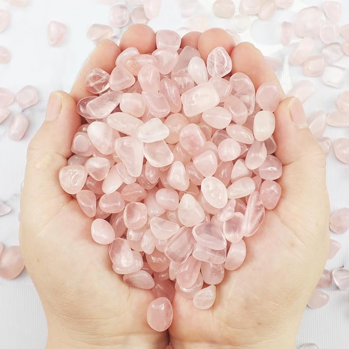 0.96LB Rose Quartz Aquarium Gravel Natural Crystal Crushed Vase Filler Fish Tank Decorative Succulent Rocks Bulk Tumbled Polished Irregular Shaped