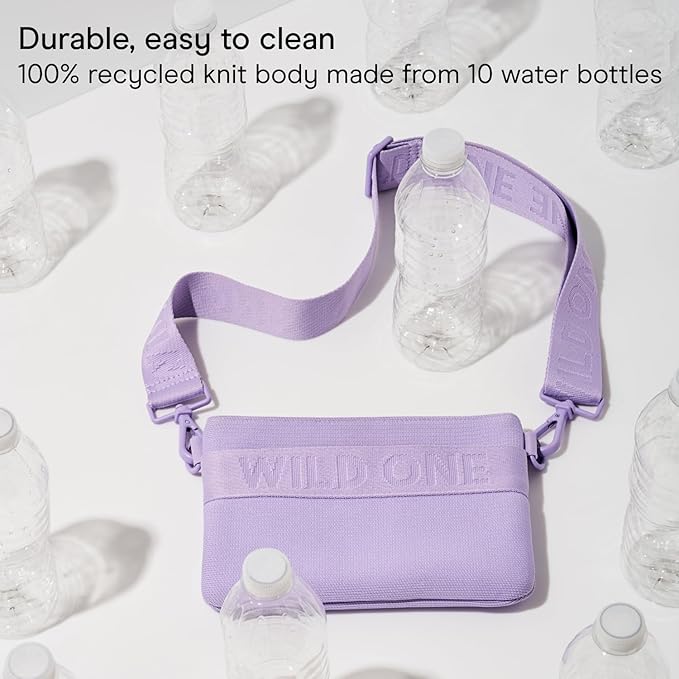 Wild One Treat Pouch, Fanny Pack or Cross-Body Bag, Made from Recycled Knit, Poop Bag Dispenser
