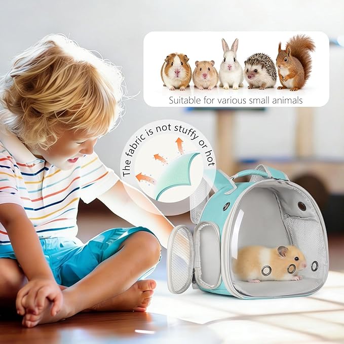 Guinea Pig Backpack, Space Capsule Bubble Window Small Animal Backpack for Guinea Pig, Bird Bunny Rat