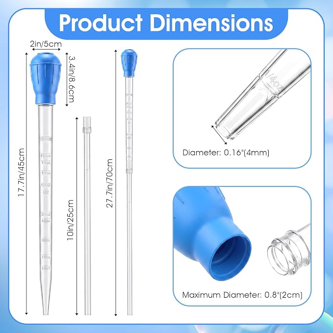 17.7IN Water Siphon for Fish Tank with 9.84inch Extension Tube 50ml Fish Tanks Siphon Fishes Tank Water Changer Fishes Tanks Suction Cleaner