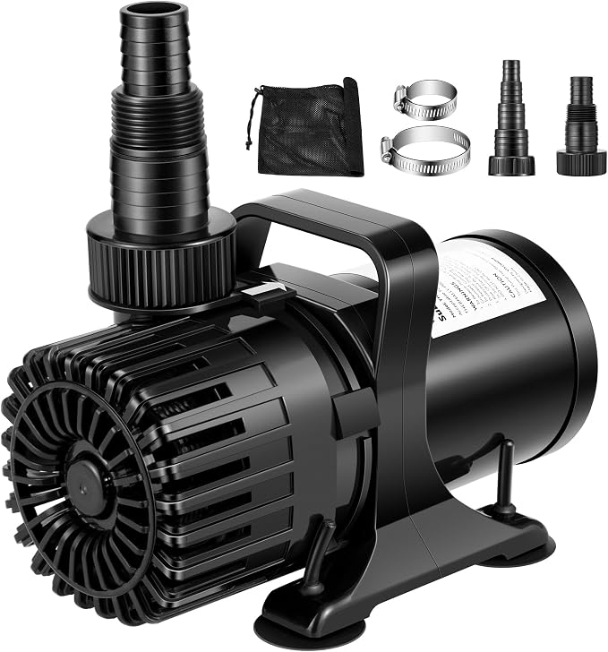 VIVOHOME 120W 2700GPH Submersible Water Pump with Barrier Bag for Koi Pond | 15.1ft Max Lift, 180° Seamless Adjustable Nozzle, 20ft Power Cord, IPX8 Waterproof