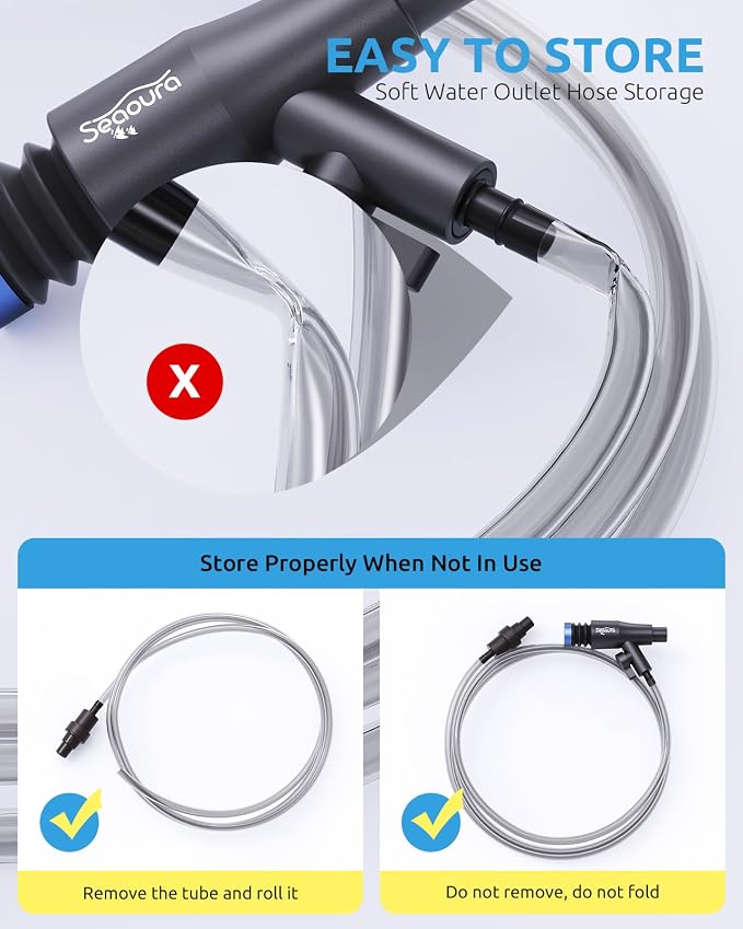 Gravel Vacuum for Aquarium, Fish Tank Cleaner Kit Mini Manual Tank Vacuum, Fishtank Cleaner Tools, Small Aquariums Water Changer, Adjustable Siphon Pump Use for Fish Turtle Cleaning Manure Wash Sand