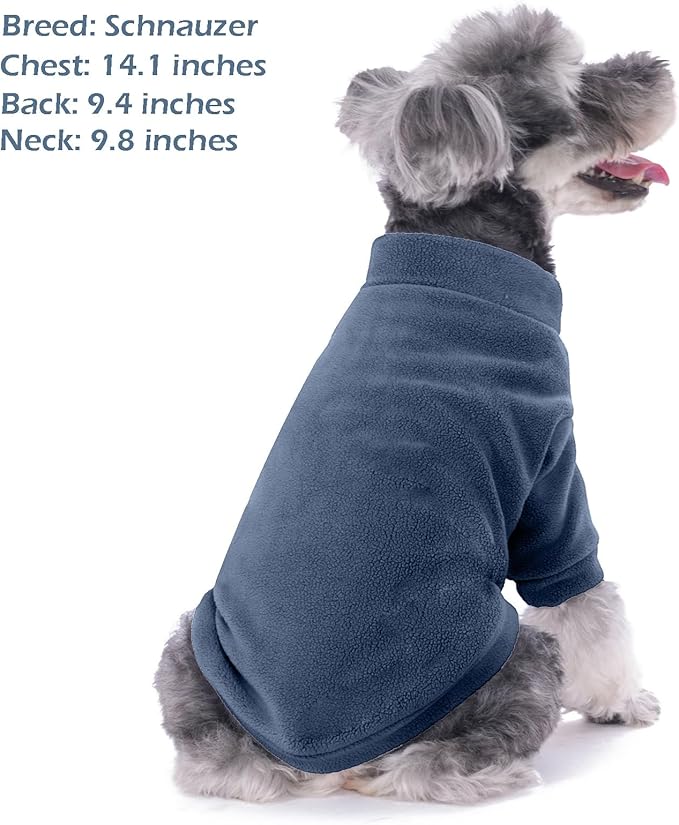 GYALAPERI Dog Sweater, 3 Pack Dog Sweaters for Small Dogs Girl Boy, Ultra Soft Warm Puppy Clothes Dog Coat for Winter (Gray+Azure+Navy, Small)