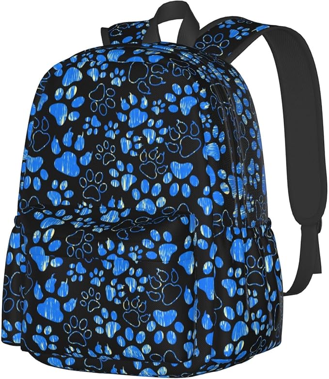 Paw Print Backpack for Women 16.9 inch Travel Casual Laptop Backpack Lightweight Waterproof Hiking Daypack