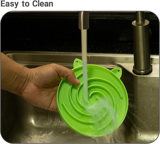 Bifeaw Slow Feeder Cat Bowl, Easy to Clean Silicone Bowl, Ideal for Dry and Wet Food (Orange and Cyan)