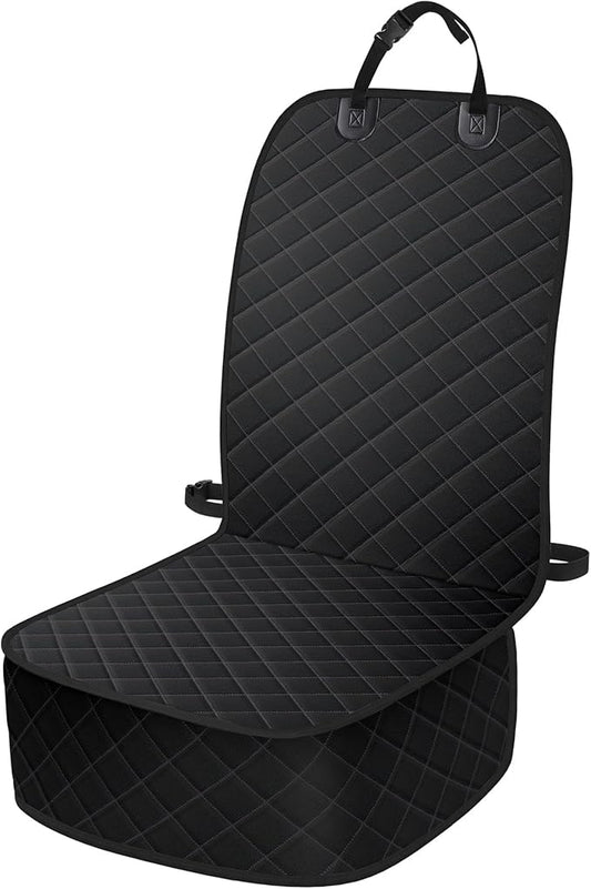 ELONGRIVER Dog Car Seat Covers, Waterproof Front Seat Cover for Dogs, Scratch-Proof, Nonslip Pet Passenger Seat Cover Protector, Universal Fit for Cars Trucks SUVs, Large Size, Black