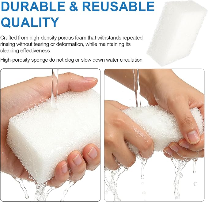 Aquarium Replacement Filter Sponge Media Pads, Foam Insert Compatible with AquaClear 70/Fluval 70 Power Filters, Reusable Fish Tank Filter Media for 40-70 Gallon Aquariums - 6 Pack