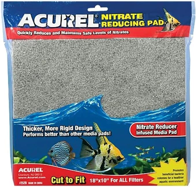 Acurel Nitrate Reducing Media Pad for Aquarium & Pond Filters, 10"x18" | Nitrate-Reducing Filter Media, Supports Water Quality, Replaceable Pad, by Acurel