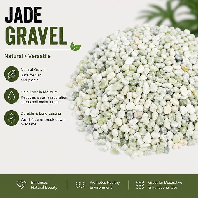 12 LBS Natural Gravel for Fish Tank, StoneCreek Betta Fish Aquarium Gravel, Vase Filler, River Rocks, Fish Tank Decorations, Perfect for Aquarium Decor, Fish Tank, & Indoor Plant, Jade