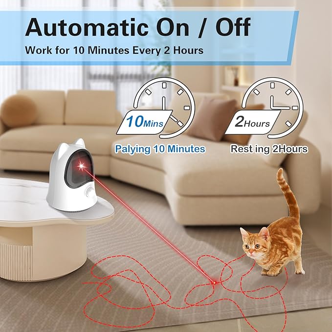 Muhhiba Cat Laser Toys for Indoor Cats, Random Trajectory Laser Cat Toy, Interactive Cat Toys for Bored Indoor Adult Cats/Kittens/Dogs