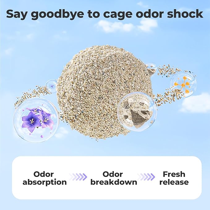 mini&moe Hamster Sand Bath - Ultra Low-Dust with Bluebell Fragrance Release, Scented Deodorizing Small Particle Deep Cleaning Non-Stick Clumping, Multi-Use Bath for Hamster, Gerbils, Chinchillas, Mice