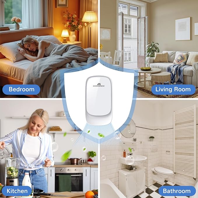 Cat Litter Deodorizer - Plug In Air Purifier for Litter Box, Pet Odor Eliminator for Strong Odors, Filterless Air Freshener for Pets, Kitchen, Bedroom, Small Room, Ozone Free & Quiet