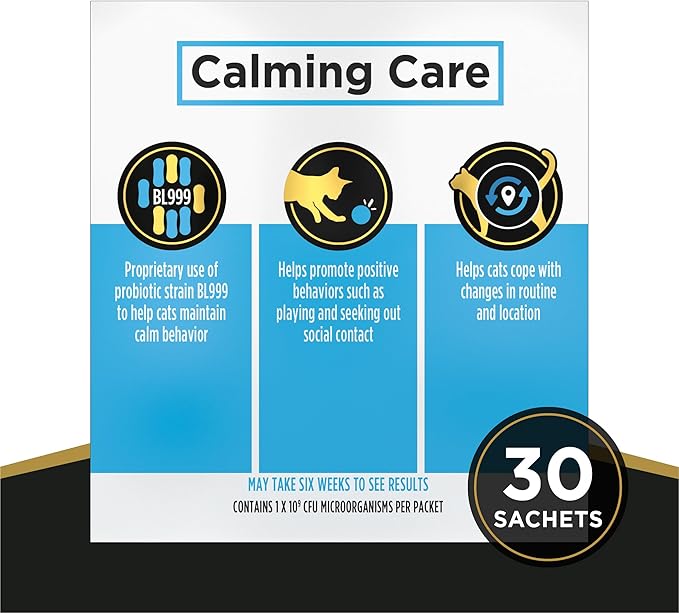 Purina Pro Plan Veterinary Supplements, Fortiflora & Calming Care Feline Cat Supplements, Probiotic Supplements, 30-CT Each (Pack of 2)