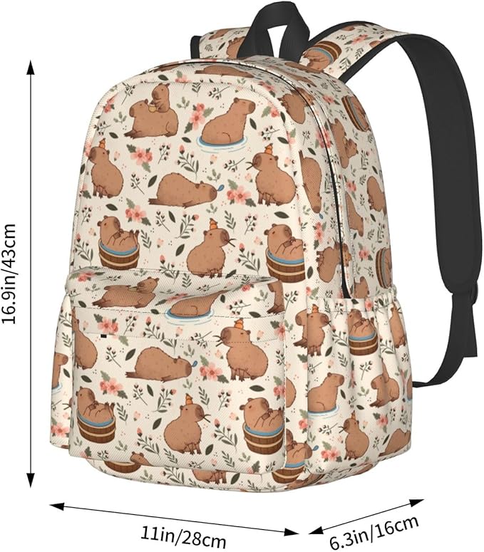 Backpack for Women Capybaras 16.9 inch Travel Casual Laptop Backpack Lightweight Waterproof Hiking Daypack