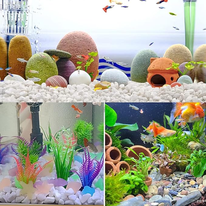 YISZM 5LBS Succulent and Cactus Gravel Pebbles, 1/5 Inch Natural Decorative Polished Stones, River Rocks for Vases, Aquariums, Terrarium and Outdoor Gardening, Mixed Color