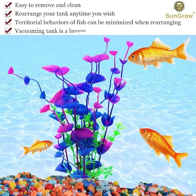 SunGrow Large 9 inch Artificial Plastic Plants