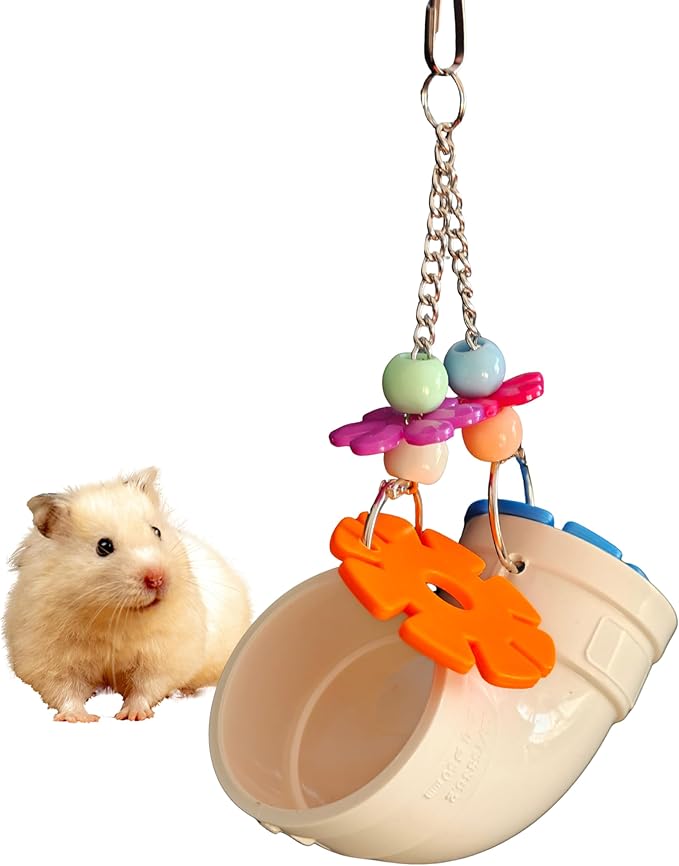 Hanging Foraging Toy for Small Animals Slow Feeder Enrichment Tube with Wide Openings Chew-Resistant Cage Toy for Hamsters Mice and Small Birds