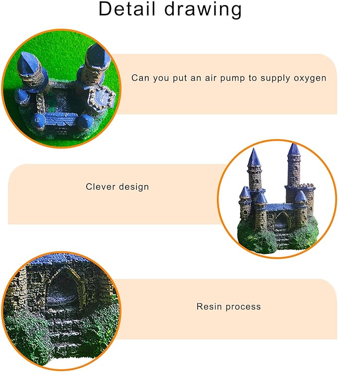 Aquarium Castles Statue Artificial Hideouts House Resin Aquarium Decorations Art Craft Terrarium Habitat Ornament