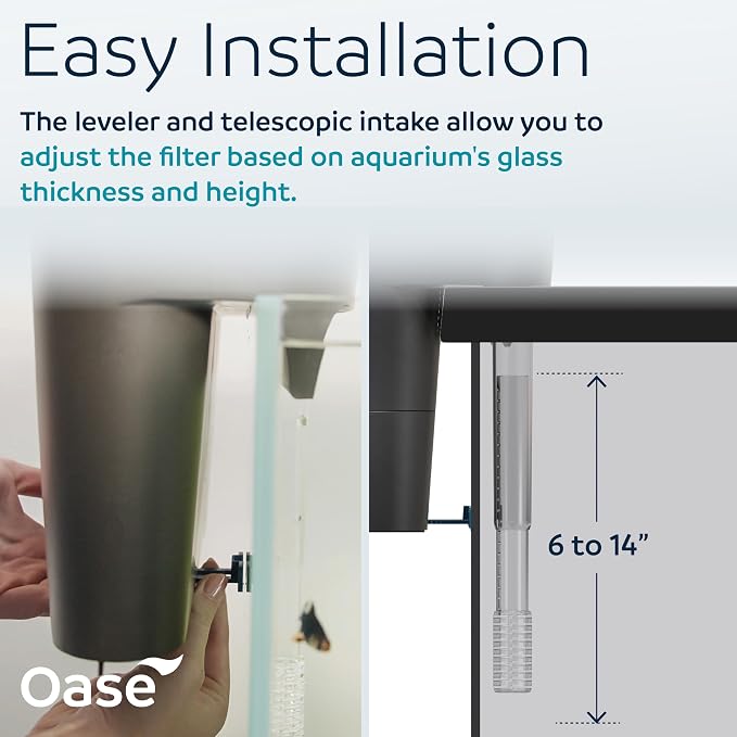OASE BioStyle Thermo Power Filter with Built-in Heater for Aquariums up to 50 gallons, Multi-Stage Filtration, Easy Maintenance, Quiet Hang on Back Filter, White