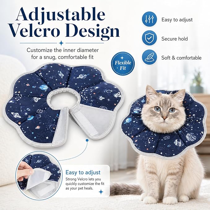 Mechpia Cat Cone Collar Soft, Cat Recovery Collar to Stop Licking, Protective Cat Neck Cone After Surgery for Small Medium Cats Kittens Puppies