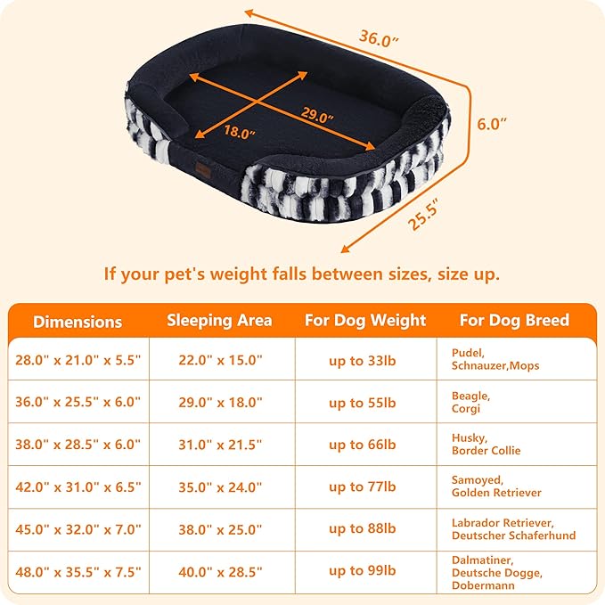 Dwanton Orthopedic Dog Bed for Medium Dogs with Gel Memory Foam, Waterproof Dog Sofa, Washable Pet Bed with Four Sided Bolster Cushion, Removable Cover & Non-Slip Bottom, 36", Tie-dye Gray