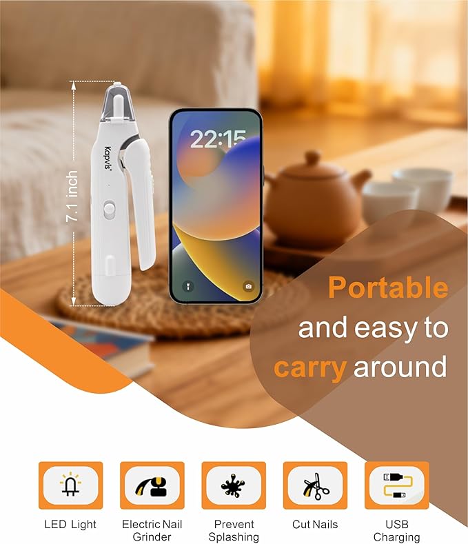 2-in-1 Dog Nail Clippers & Dog Nail Grinder with LED Lights,Cat Nail Clippers with Guard,cat Nail Trimmer for Medium Small Dogs Cats Claw Trimmer Quick Sensor and Safety Guard