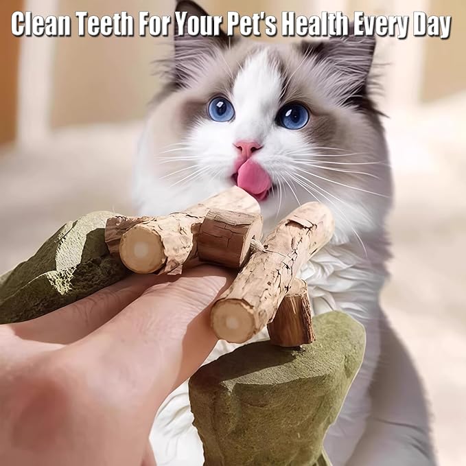 3PCS Creative Fish Bone Cat Toy, Cat Teeth Cleaning Toy, Wooden Catnip Teeth Cleaning Stick, Caring for Your Cat's Teeth and Maintaining Oral Health (3-Piece Set - Mixed Flavors)