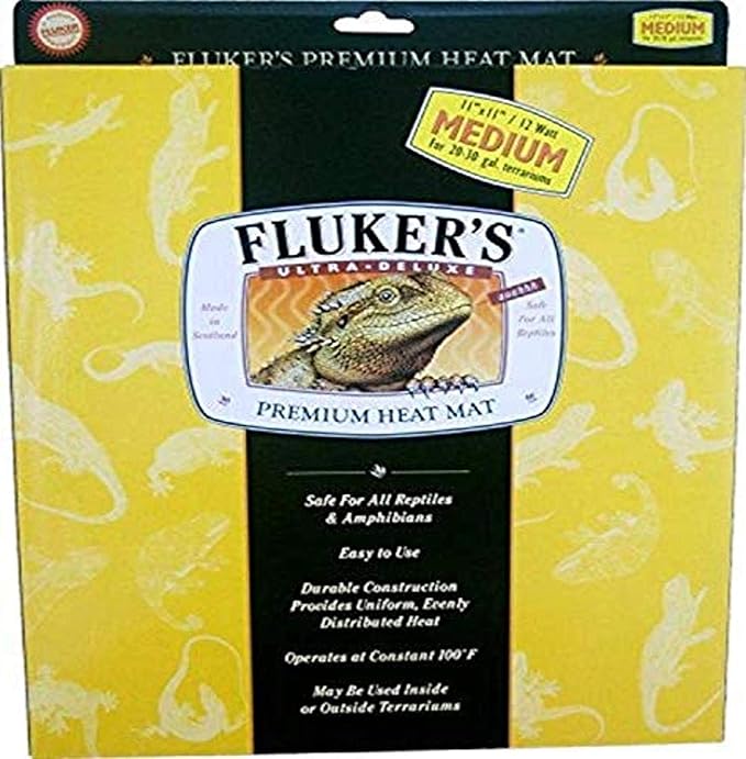 Fluker's Premium Heat Mat for All Reptiles and Amphibians, Medium 11"x11"