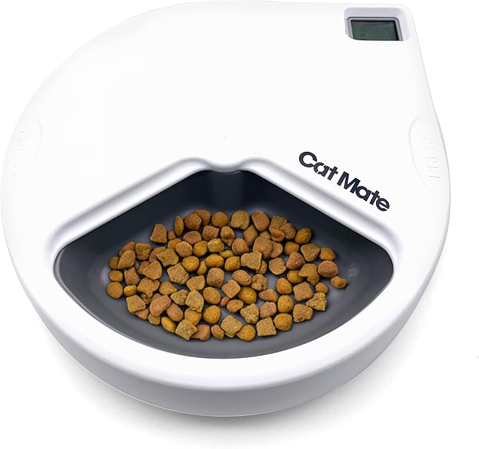 Cat Mate C300 Automatic 3 Meal Pet Feeder with Digital Timer (366) - for Cats or Small Dogs, for Wet and Dry Pet Food, Meals up to 0.73 lb Each, White