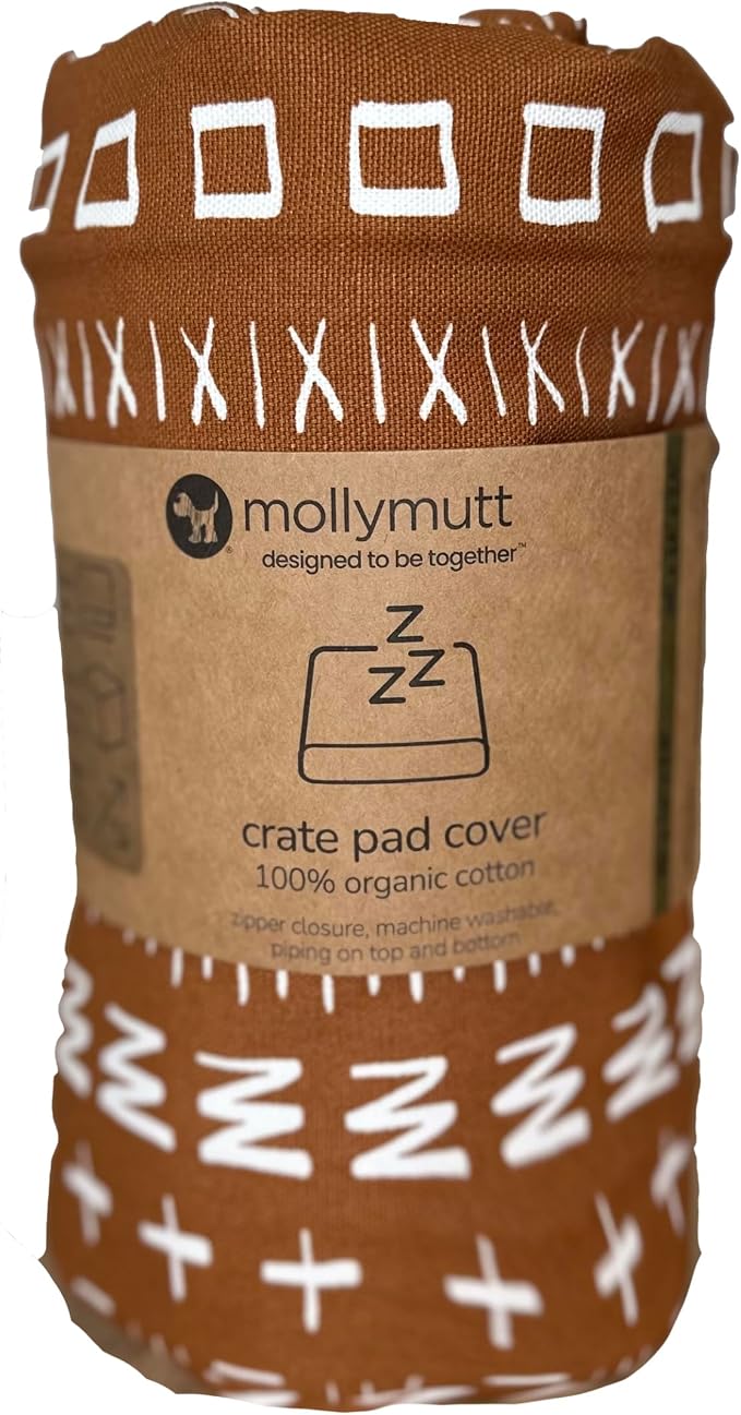 Molly Mutt Dog Crate Pad Cover, 100% Cotton Canvas Cover for Dog or Puppy Crate Bed, Durable, Washable, and Free of Harmful Chemicals, Pre-Shrunk, 48"x30"x2.5", Everywhere