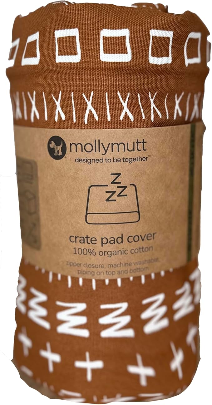 Molly Mutt Dog Crate Pad Cover, 100% Cotton Canvas Mat for Dog or Puppy Crate Bed, Durable, Washable, and Free of Harmful Chemicals, Pre-Shrunk, 42"x28"x2.5", Everywhere