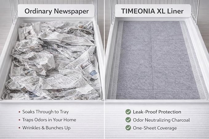XL Bird Cage Liners 23.6"x35.4" (20-Pack) – Bamboo Charcoal Odor Control, 7-Layer Leak-Proof Pads for African Grey, Cockatoo, Macaw | Non-Toxic Newspaper Replacement for Large Parrot Cages